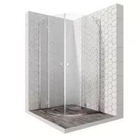 Полукруглое душевое ограждение с распашными наружу дверями 