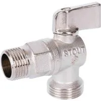 STOUT Кран  SVB-0059-001234 шаровой угловой для бытовой техники 1/2 х 3/4